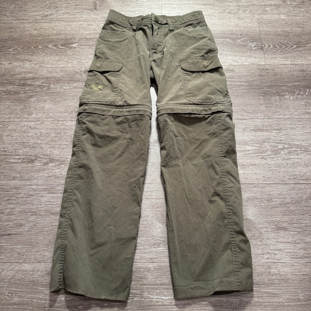 Boy Scouts of America Switchback Pants Boys 8 Green Cotton Hiking Outdoor 24x24